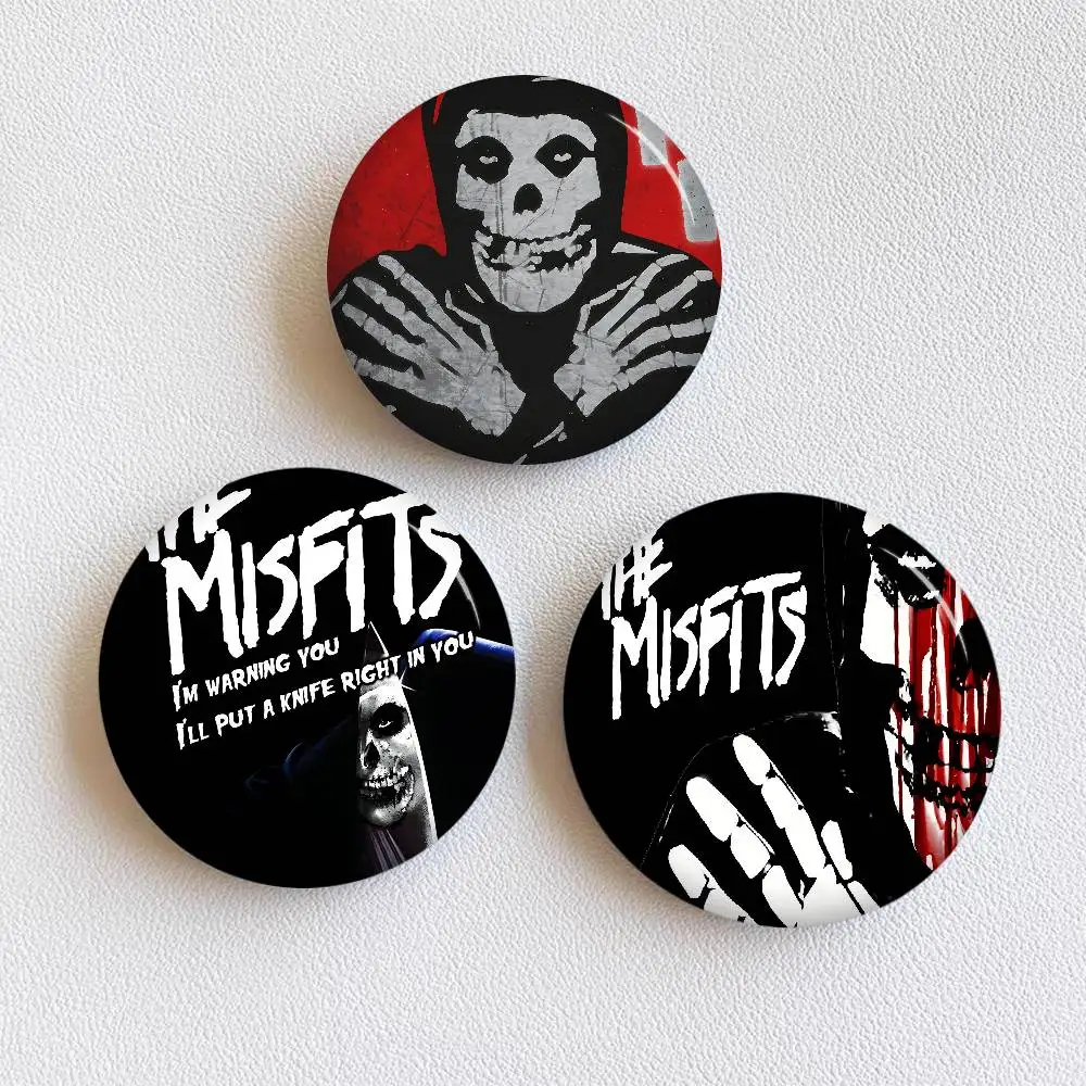 Classic Punk Band The M-Misfits New  Brooches Soft Button Pin Funny Silly Gnarpy on A Skateboard Meme Badge Collection Gifts