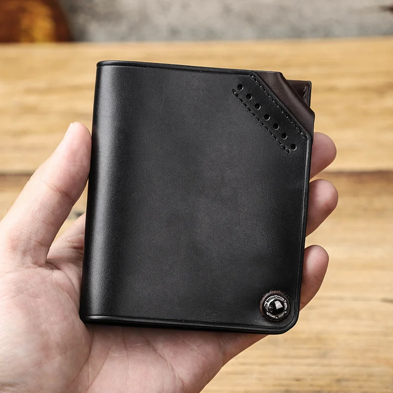 

Credit Card Wallet Genuine Leather Case Holder For Men Slim Wallets with Coin Pocket Purse Quality s