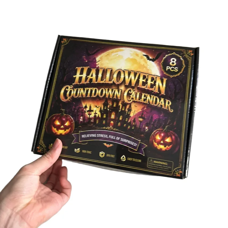 2026 Halloween Countdown Calendar Pinch Toy Ball Stress Relief Slow Rebound Decompress Toys Simulation Sensory Pinch Toy Gift