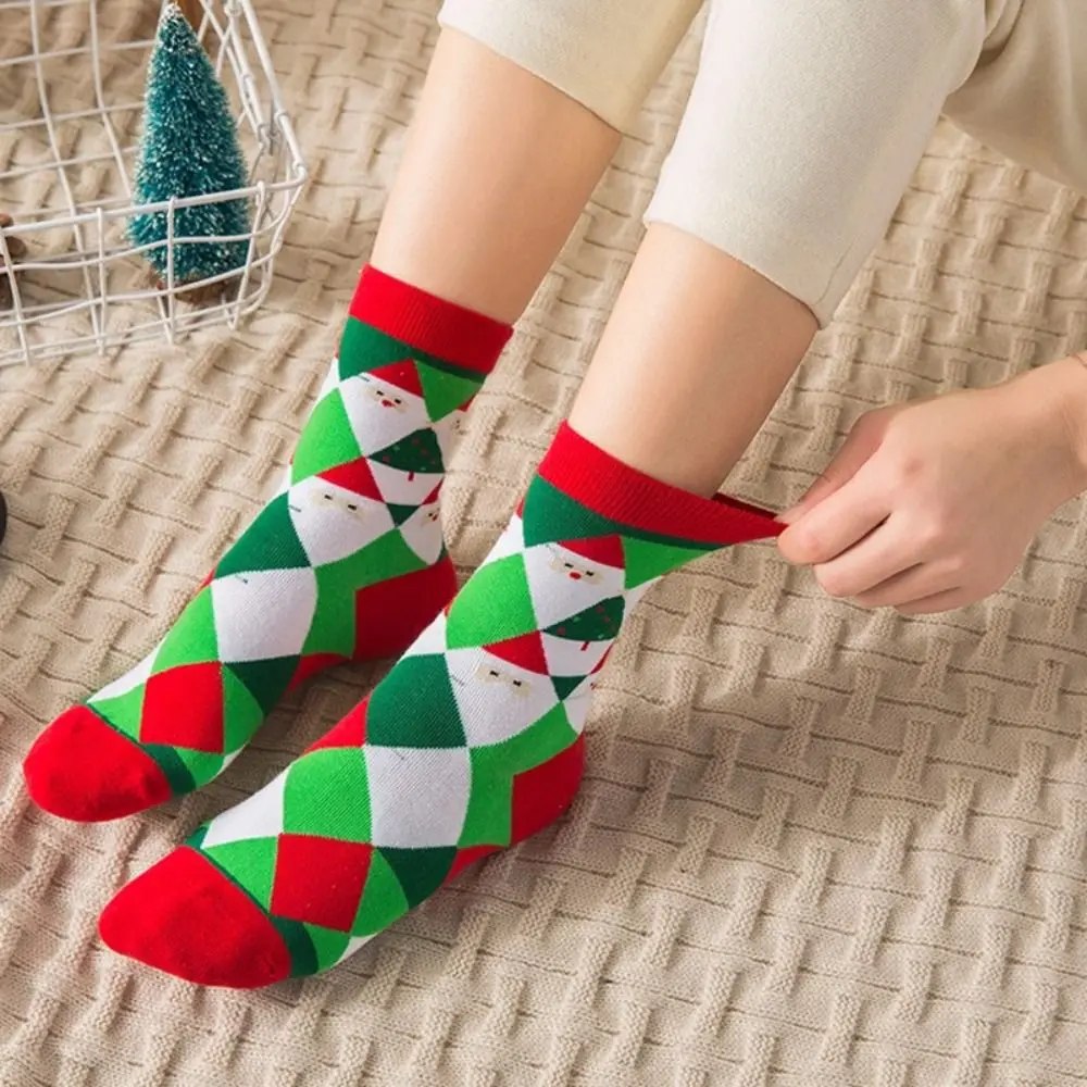 Gift Snow Christmas Socks Thickened Elk Santa Claus Socks Crew Socks Middle Tube Socks Cartoon Hosiery Children