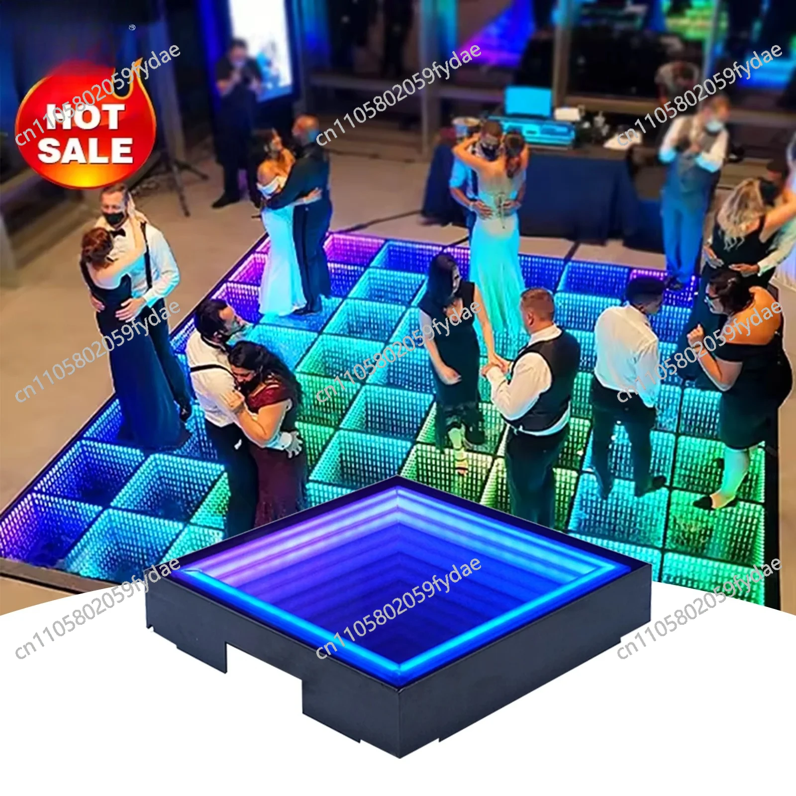 LED Dance Floor Tile Stage Effect Lights Professional 3D Mirror Floor Light Up for DJ Disco Club Wedding Party Stage Panels