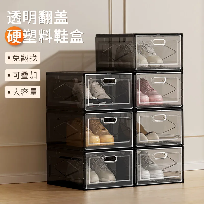 Extra Large Premium Sturdy Transparent Plastic Shoe Box Storage Organizer, Dustproof Moisture-Proof Stackable, Space-Saving Pro