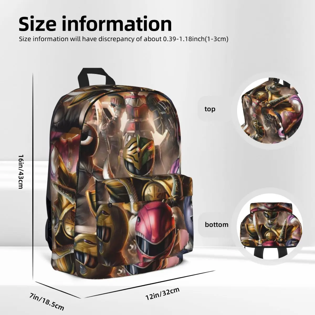 Mochilas Mighty Morphin Power Ranger, bolso de libros de gran capacidad, bolso de hombro, mochila para ordenador portátil, bolso escolar impermeable para niños