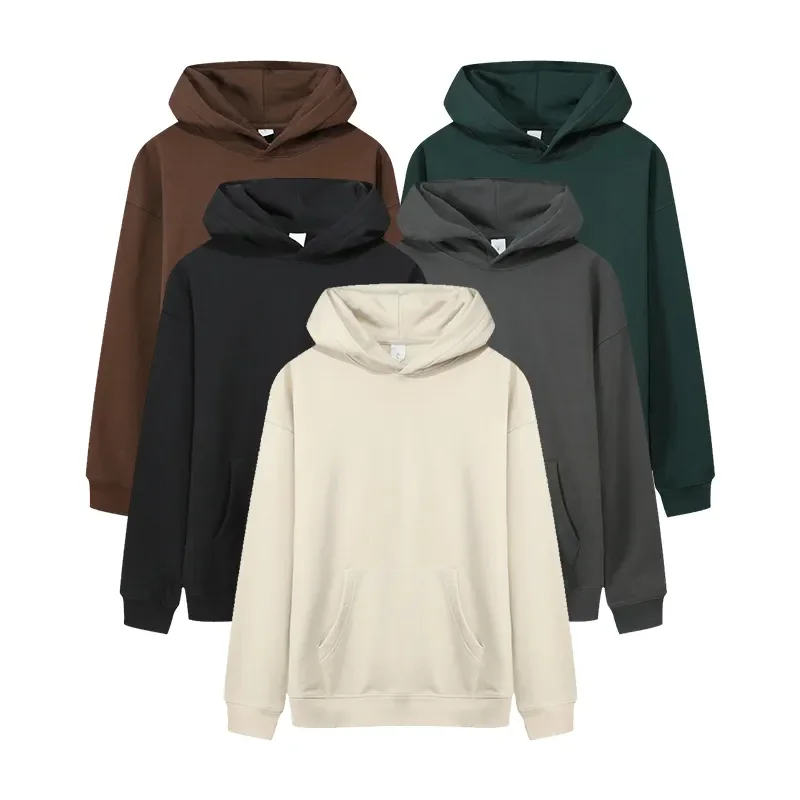 530GSM 100% Cotton French Terry High-end Heavy Weight New Fashion Winter Pullovers Casual Thick Drop-Shoulder Sweatshirt Hoodies