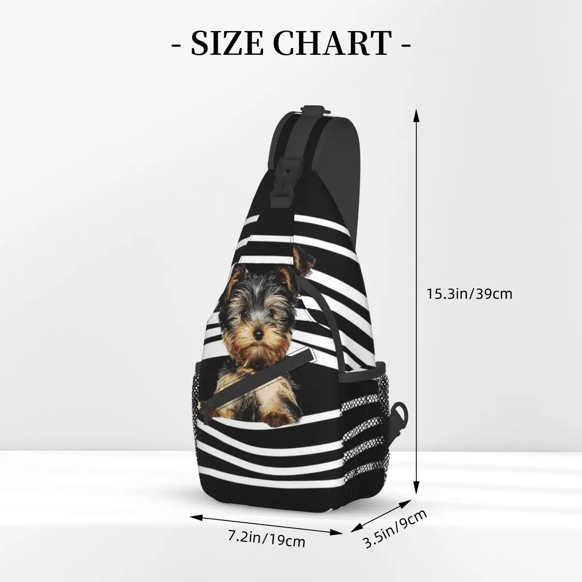 Yorkshire Terrier mała chusta torba torba Crossbody na klatkę piersiową plecak na ramię piesze wycieczki podróże plecaki Yorkie Dog Animal Puppy torba na co dzień