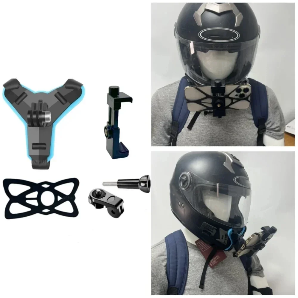 دراجة نارية خوذة حامل هاتف جبل حامل ل GoPro بطل 12 10 9 8 7 6 عمل حامل كاميرا رياضي ملحقات الكاميرا