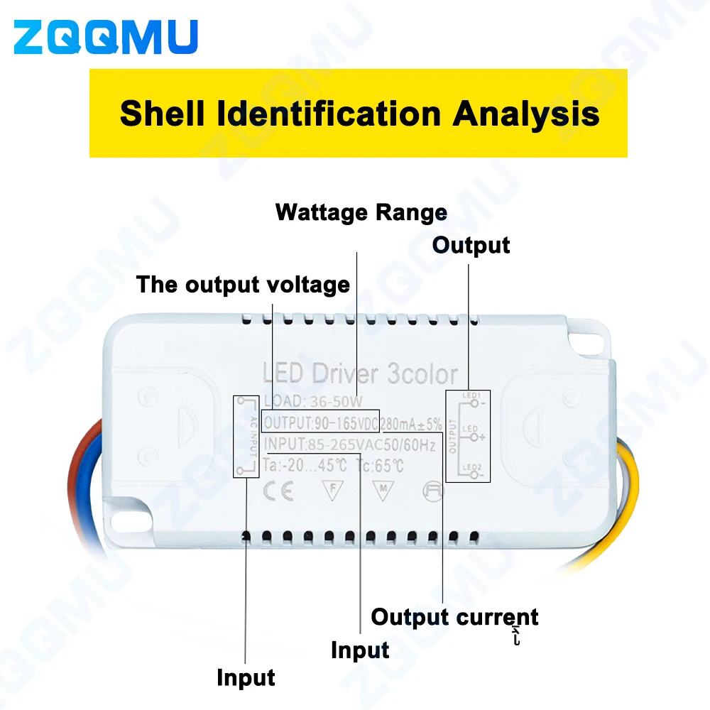 LED Driver Two-Color Constant Current Drive Power Supply 48W 80W 100W 160W Ceiling Lamp Living Room Lamp Lighting Transformer