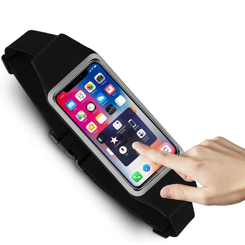 Waterproof Running Waist Bag Phone Touch Screen Pocket Outdoor Jogging Cycling Running Bag Adjustable Pack Purse Sports Belt Bag