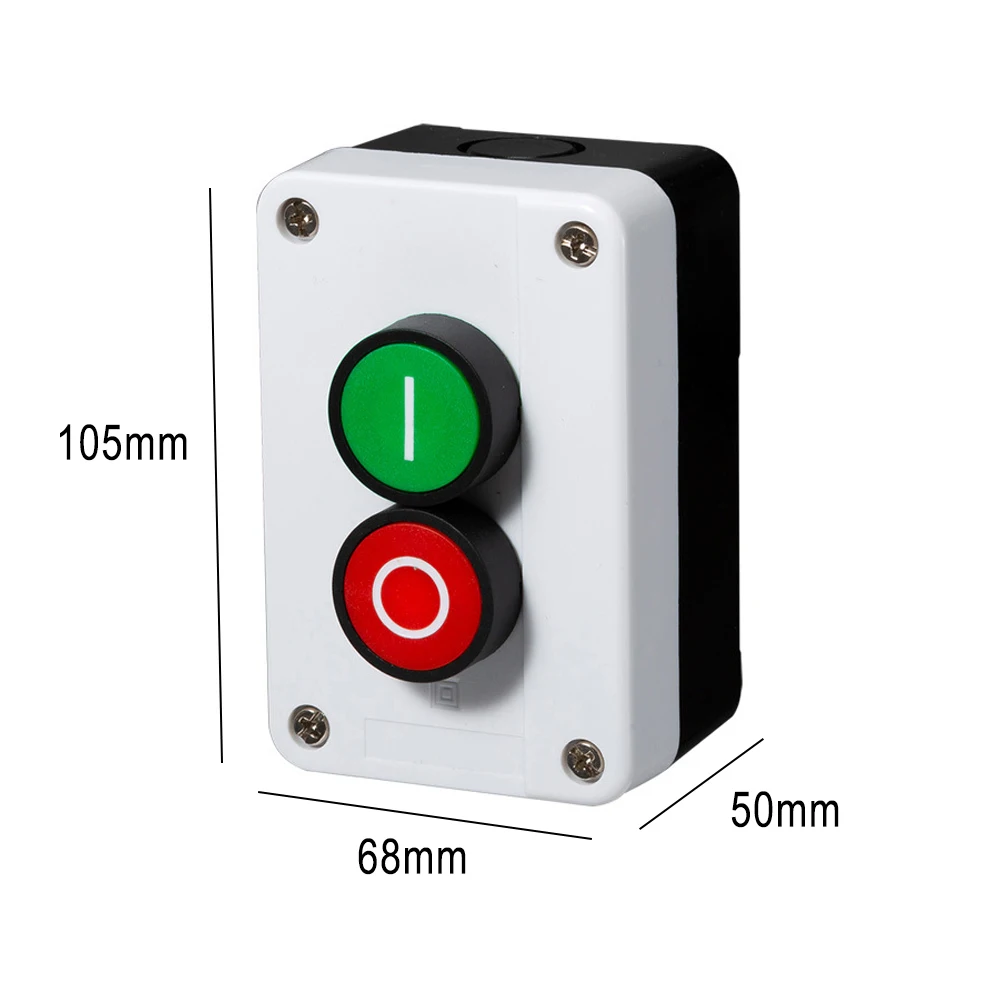 

1pc Push Button Station Switch With Box Momentary Reset 2 Positions Remote Motor 22 Mm Mounting Hole Diameter Electrical Outlet