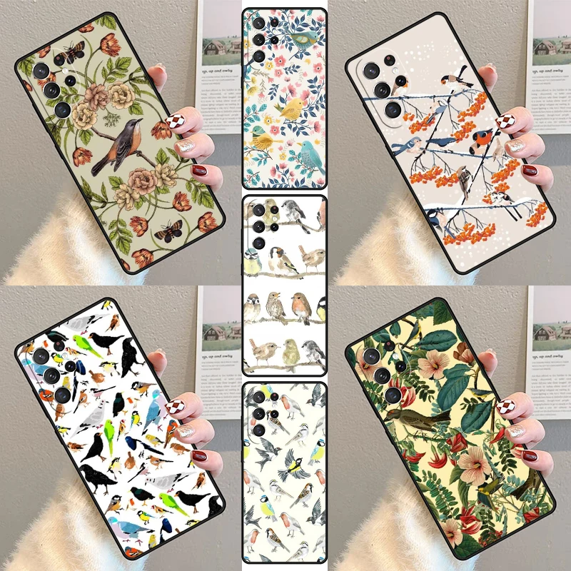 

Garden Birds Phone Case For Samsung Galaxy S25 S23 S30 S21 S20 FE S24 S22 Ultra Note 10 20 Plus Silicone Cover lite
