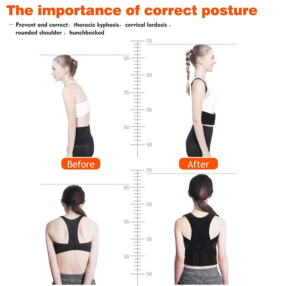 

Ergonomic Hunchback Corrector Belt Household Posture Adjuster Breathable Back Support For Office Home Sports Reusable Adult