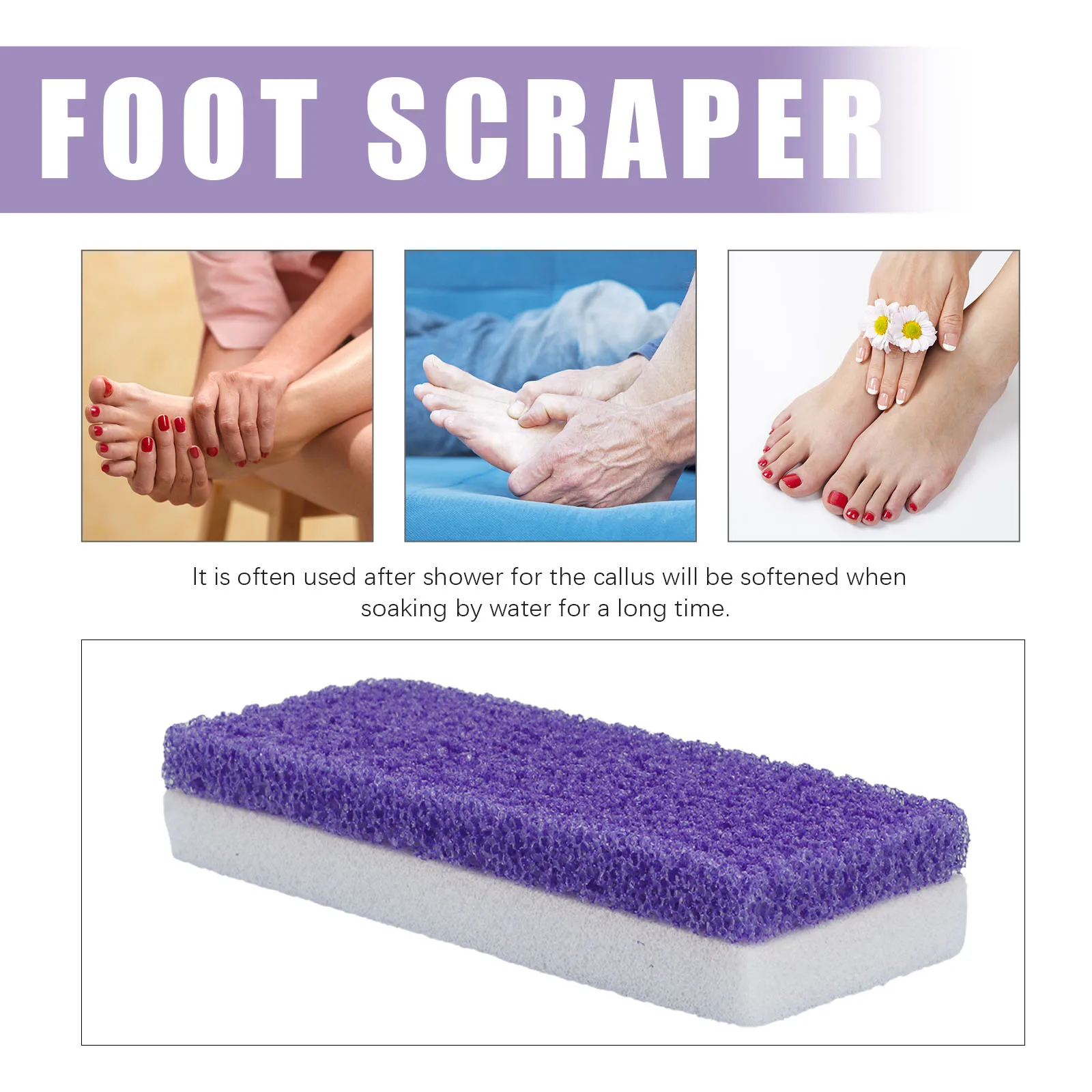 

4pcs Foot Callus Remover Bar Pedicure File Scrubber Exfoliation Remove Dead Skin Softened Gentle Safe Repeated Use Nail Care