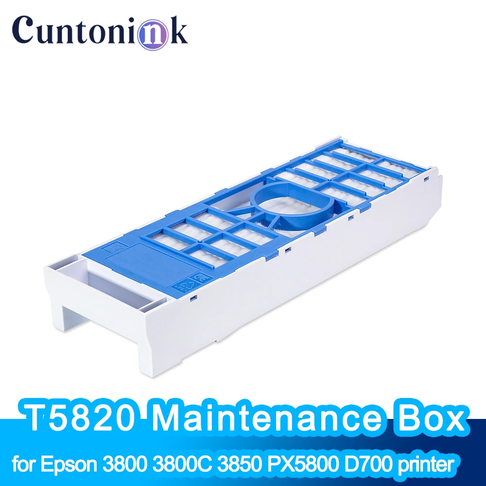T5820 Maintenance Box Installed With Chip for EPSON Stylus Pro 3800 3800C 3850 3880 3885 3890 PX5800 5002 D700 D800 P800 Printer