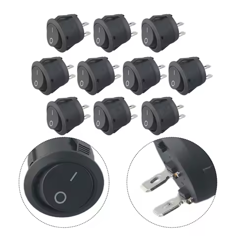 10PCS 12V Round Rocker Switch ON/OFF 2 Pin SPST Camper Van Caravan Motorhome For Car Auto Boat Household Appliances