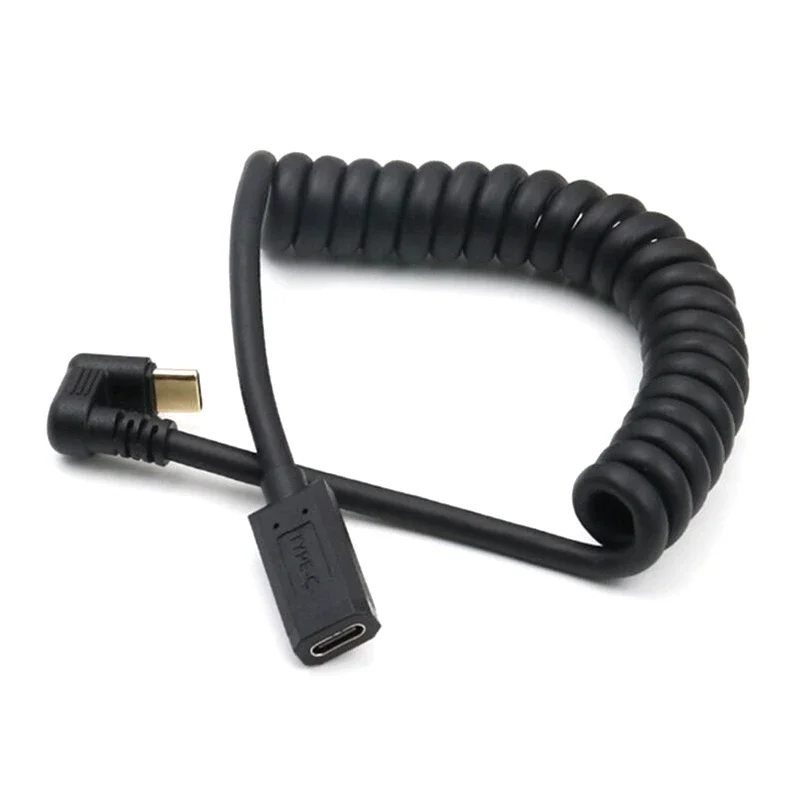 USB 3.1 Type-C между мужчинами и женщинами 4K 60 Гц Пружинный выдвижной зарядный кабель U-образный локоть USB-C Автомобильный кабель для передачи данных Скрученный кабель