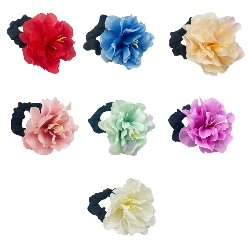 

Rose Scrunchies Flower Hair Scrunchies For Women Flower Ponytail Holder Flower Hair Tie Hair Rope Flower Elastic Band