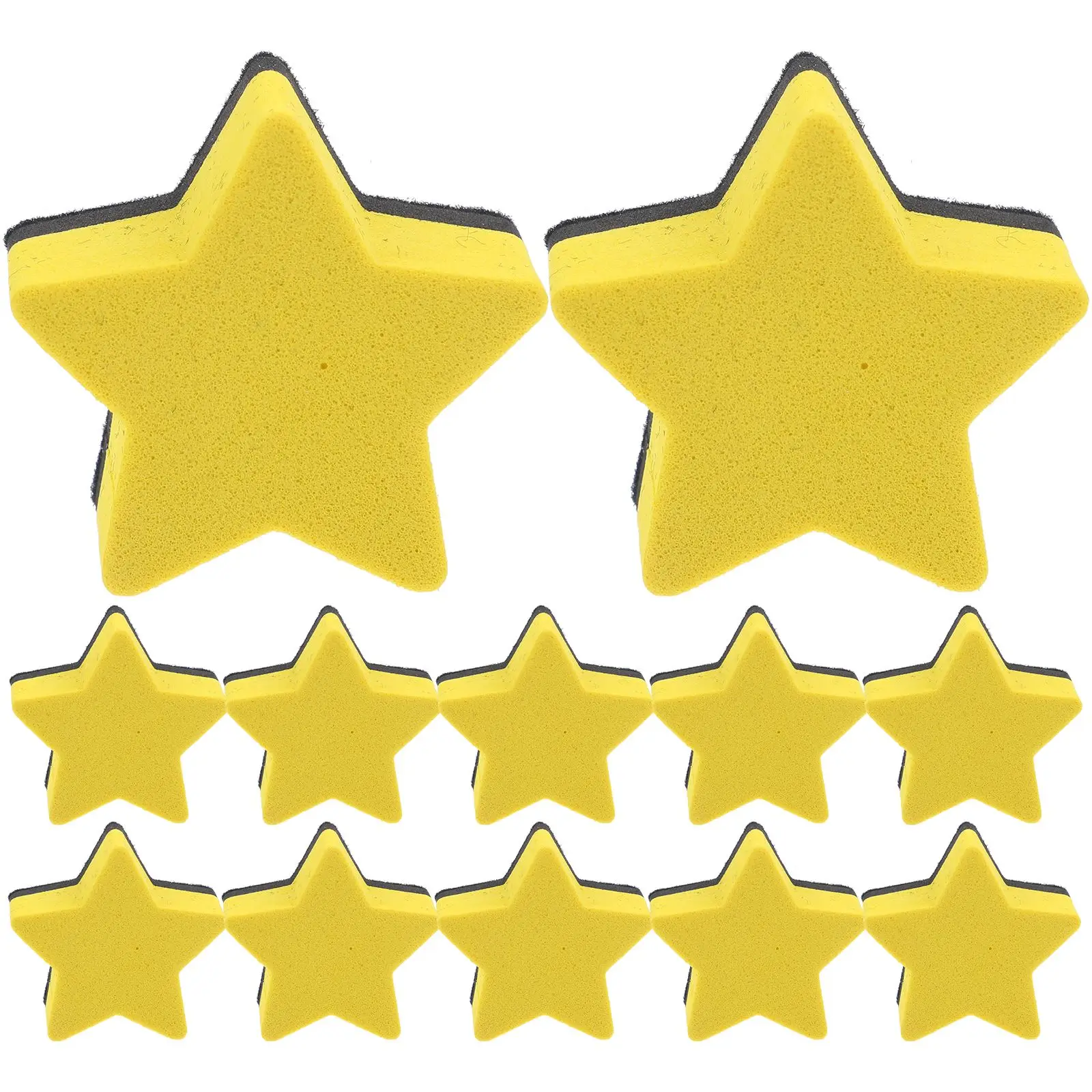 12Pcs High Quality Mini Star Shaped Magnetic White Board Erasers Drywipe Marker Cleaner Teacher School Office Whiteboard 2024