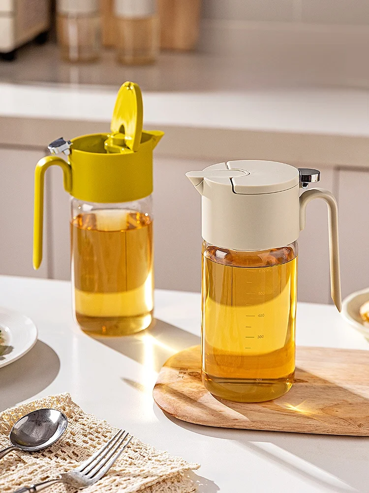 

Современная кухонная стеклянная бутылка для масла с автоматической крышкой, герметичная, для хранения уксуса, для домашнего использования