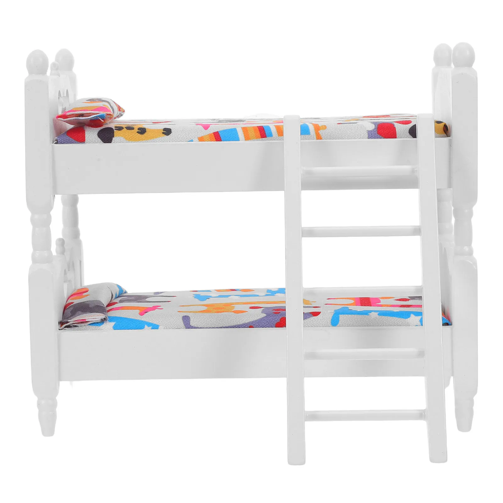 

1Set Handcrafted Wooden Mini Bunk Bed Dollhouse Furniture Set Realistic Tiny Double Bed for Bedroom Decoration DIY Kids