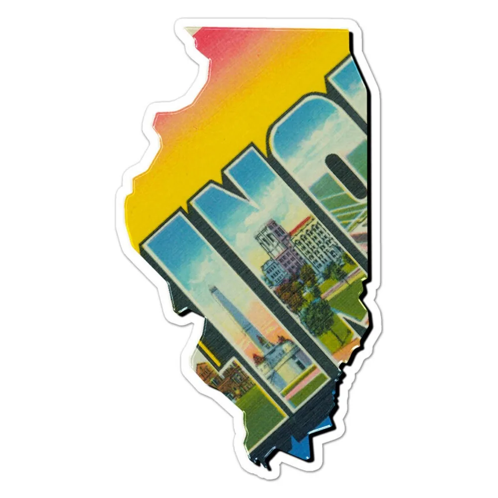 

Vintage Illinois Map Vinyl Decal Sticker Indoor Outdoor Waterproof Car Laptop Window Bumper Cool Cute Vintage Retro Aesthetic