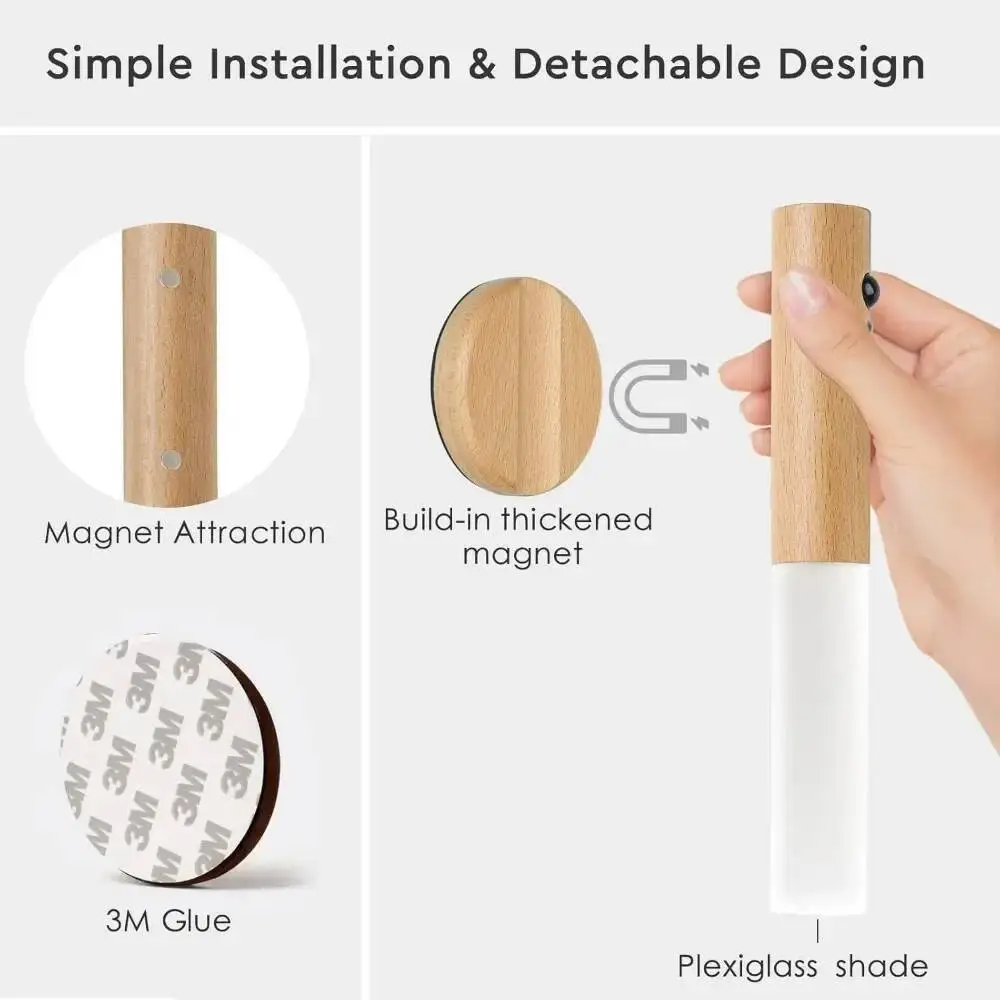 8Pack Lampu Dinding LED Sensor Gerak Pintar Nirkabel Magnetik USB Isi Ulang Untuk Koridor Kamar Tidur Kamar Mandi Dapur