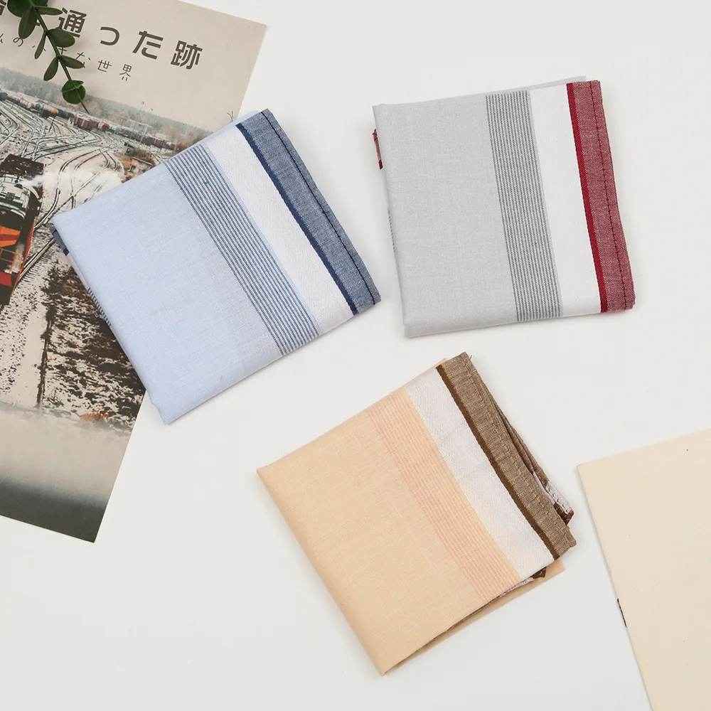 6/12 Pcs Men's Cotton 40cm Handkerchief Wipe Sweat Small Square Towel Gentleman Retro Portable Vintage Classic Nostalgic