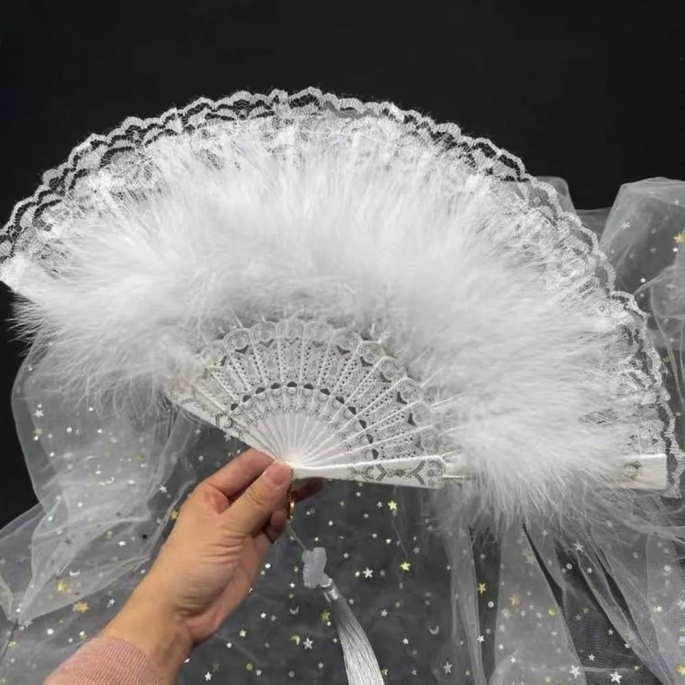 

Chinese Ancient Style Foldable Cheongsam Hand Fan with Plastic Fan Bone Vintage Retro Classical Lace Folding Fan