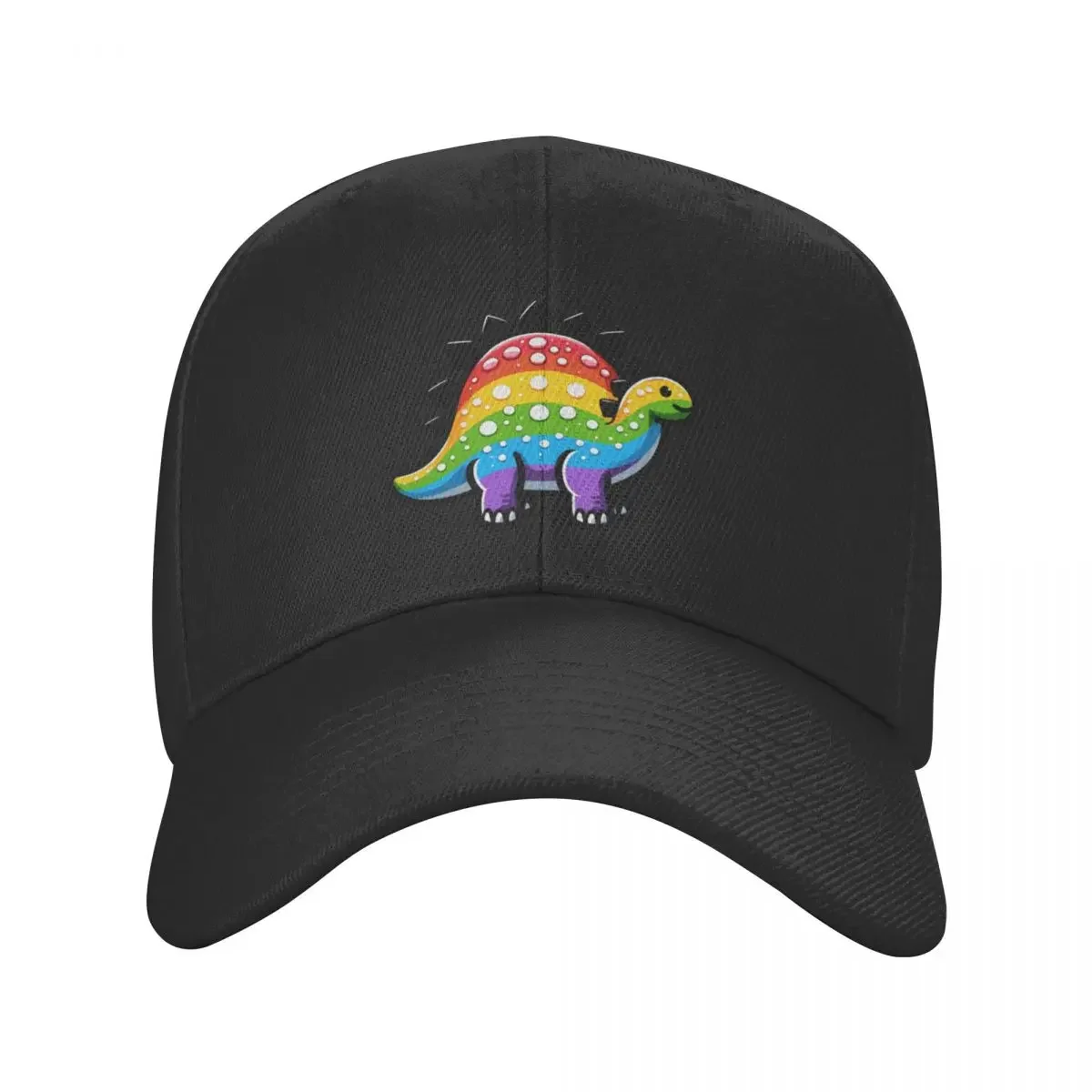 Rainbow Polka-Dot Stegaysaurus - Joyful Dinosaur Sticker Baseball Cap Brand Man cap Rave summer hat Mens Hats Women's