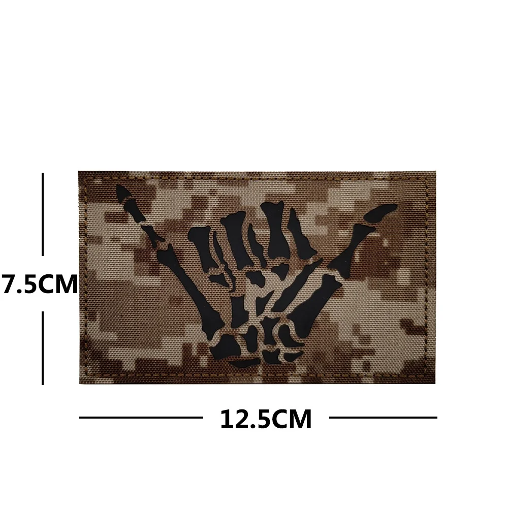 ZTY-IR riflettente distintivo arca di futuro bracciale con dito teschio luminoso mistero Ranch Bag Sticker zaino Hook Loop patch