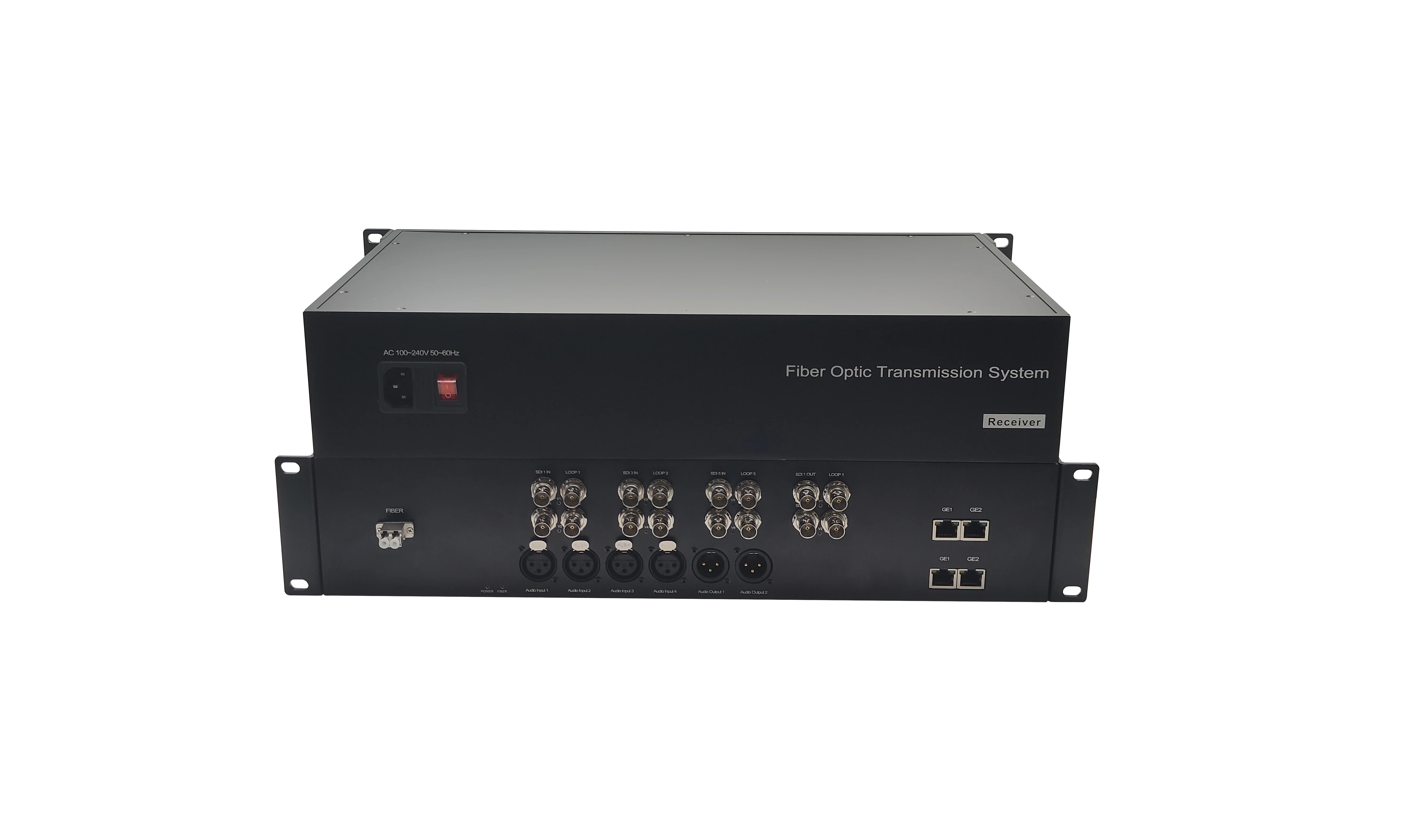 12G SDI Fiber Converter with Audio/Ethernet 12G SDI Fiber Extender Video Transmitter Receiver