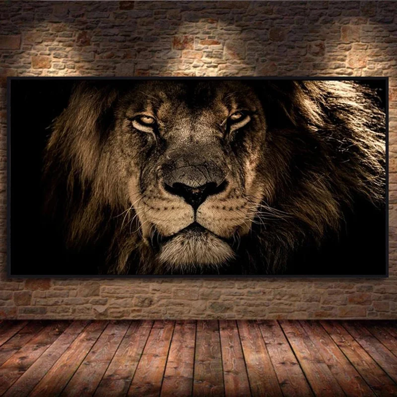 1pc frameless Canvas Painting Lion Wild Animal Lion King Canvas Art Painting Posters and Prints Cuadros Wall Art Picture for Liv
