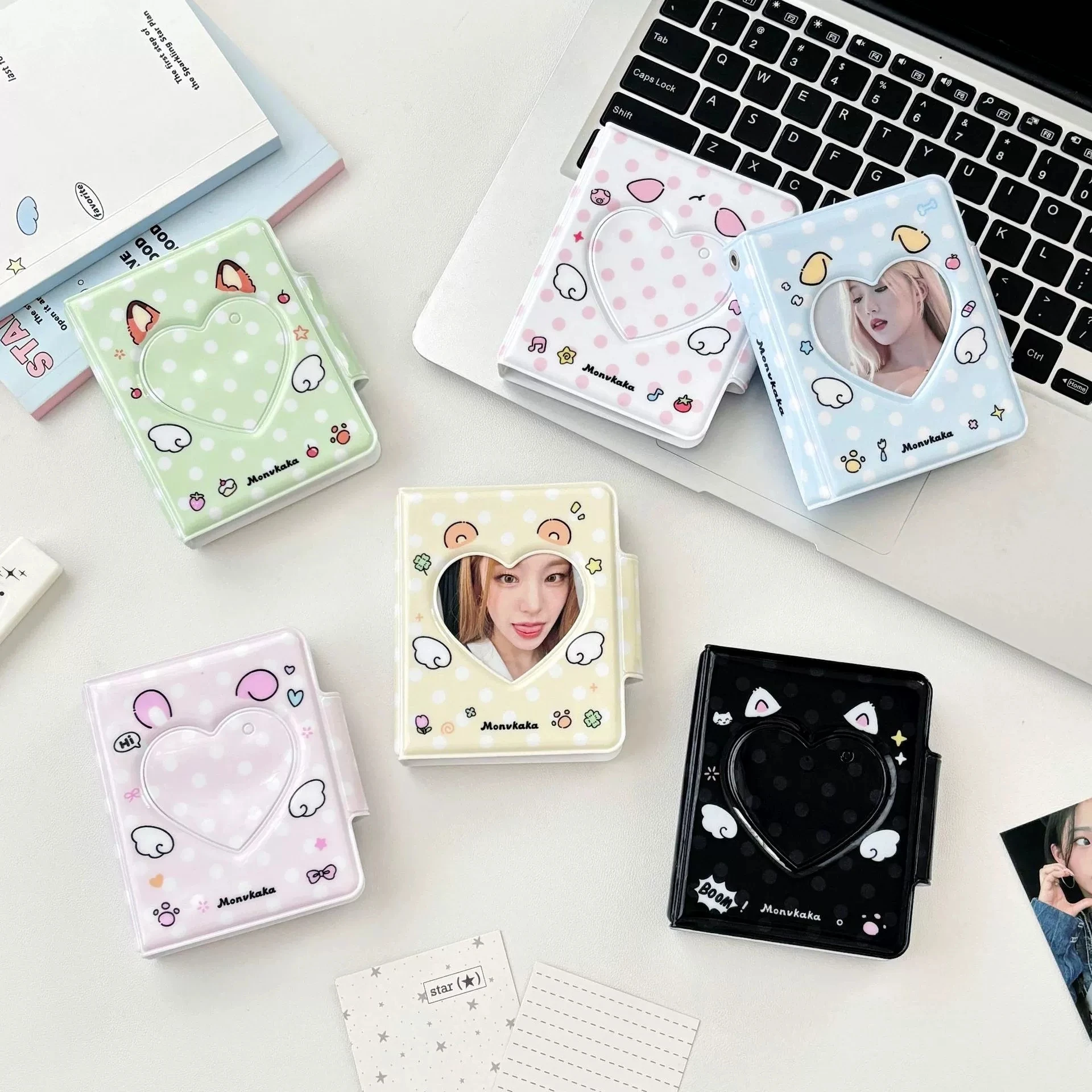 K-pop Star Cute Animal Ears Album Holds 32 Pcs 2.3x3.5 Inch Photos Instax Album for Fuji Instax & Name Card Photo Album