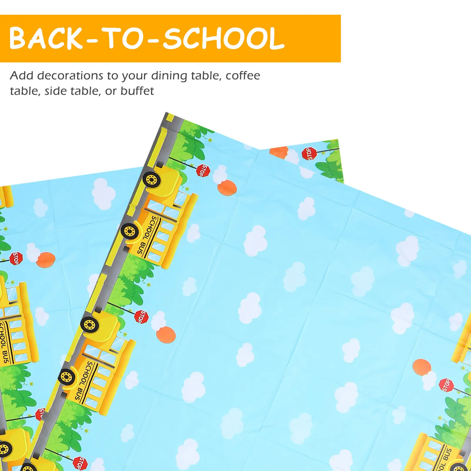 Welcome Back to School Pe Disposable Tablecloth Party Table Cover School Bright Colorfast for Party Dining Table