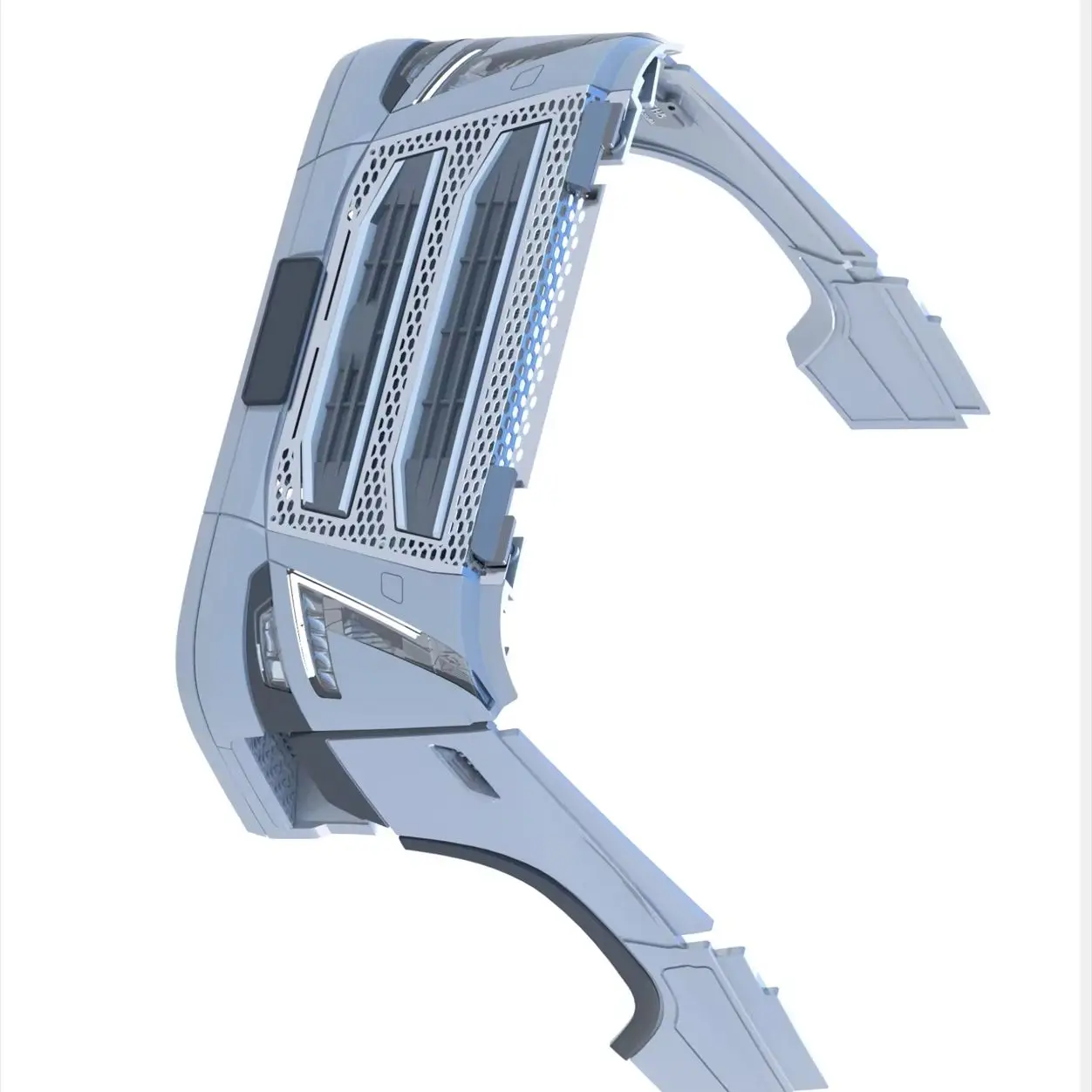 Cockpit Center Grille Kit with Headlights 1/14 RC Truck For SCANIA Tamiya For VOLVO FH16 750 Model Car DIY Parts