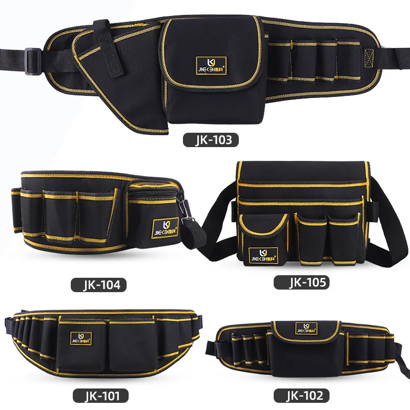 Multifunctional Tool Belt Bag Oxford Cloth Wear-resistant Toolkit Repair Tool Storage Bag Small Hardware Electrician Belt Bag