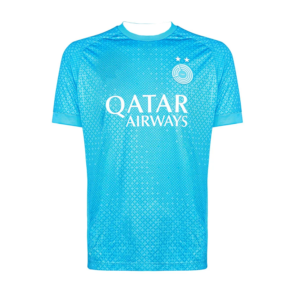 Retro Al Sadd SC Katar Grafik-Fußballtrikot für Herren und Damen, Atmungsaktives O-Neck Kurzarm-Trainingsshirt für Kinder – Detail 3