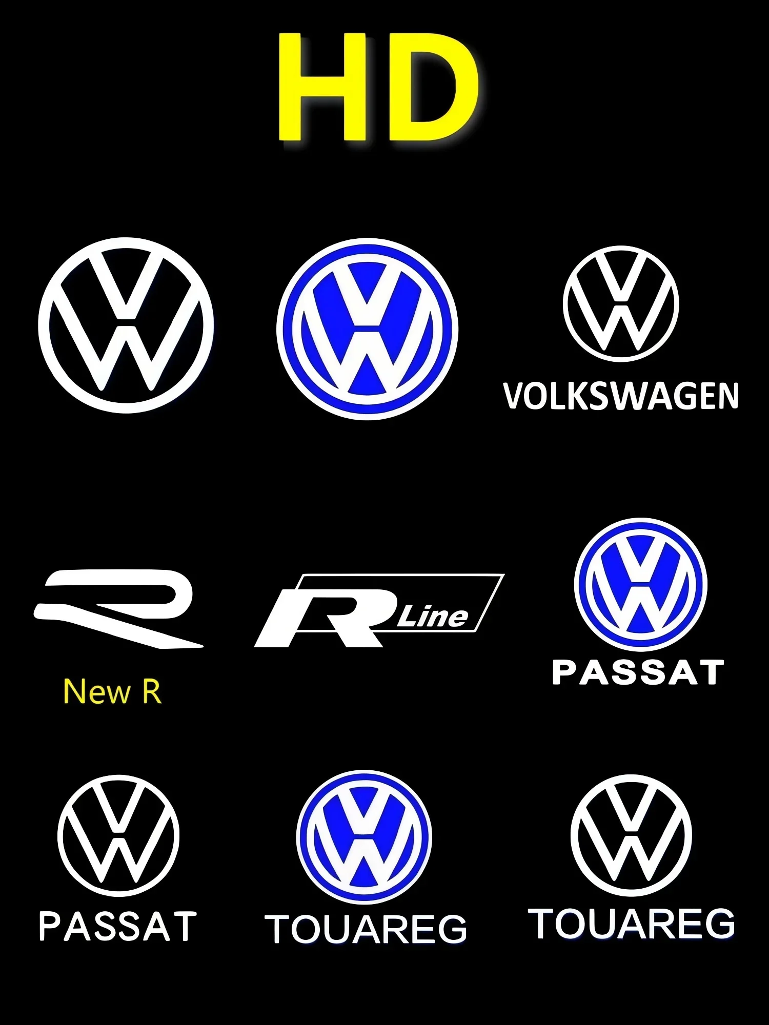 HD для VW Passat CC B6 B7 B8 B9 Touareg Golf 5 6 7 Jetta MK6 MK7 GTI R line GTI LED проекторы в двери автомобиля, аксессуары для приветственной подсветки.
