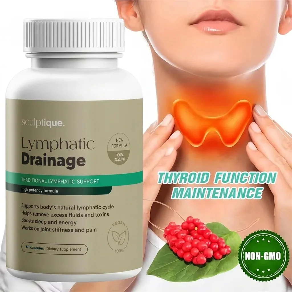 Lymphatic Drainage Detox Capsules with Burdock Root| Natural Reduce Bloating Water Retention Swelling Relief Vegan Supplement