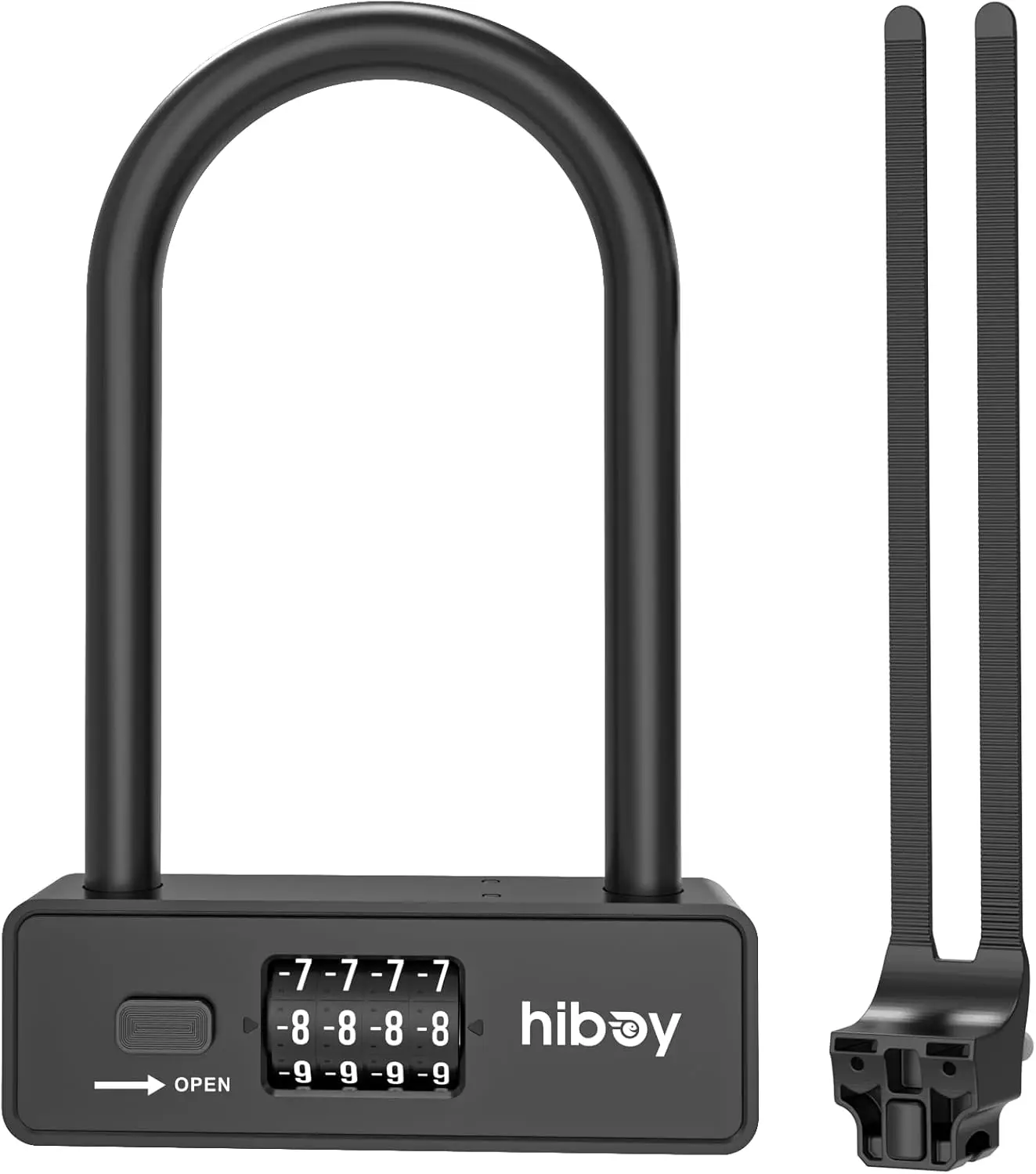 

Bike Combination U-Lock, Anti-Theft Security Bicycle Lock with Mounting Bracket, 10mm Steel Shackle U