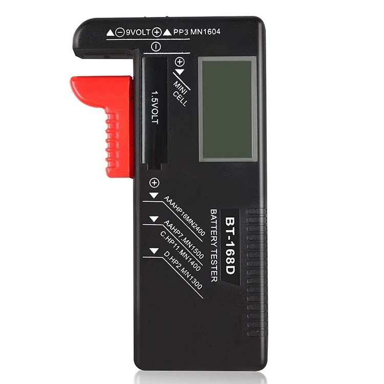 1PC BT168 Portable Universal Digital Display Battery Tester Volt Checker For AA AAA 9V Button Multiple Size Battery Tester