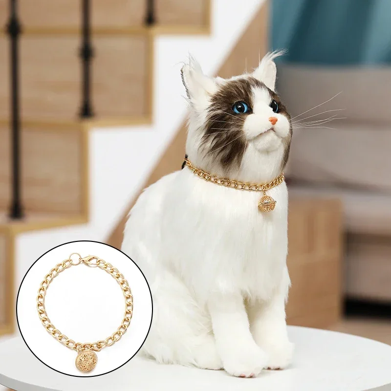 Golden Hollow Pendant Bell Cat Necklace Retro Classic Collar Jewelry Suitable Supplies For Small To Sized Medium Cats Dogs