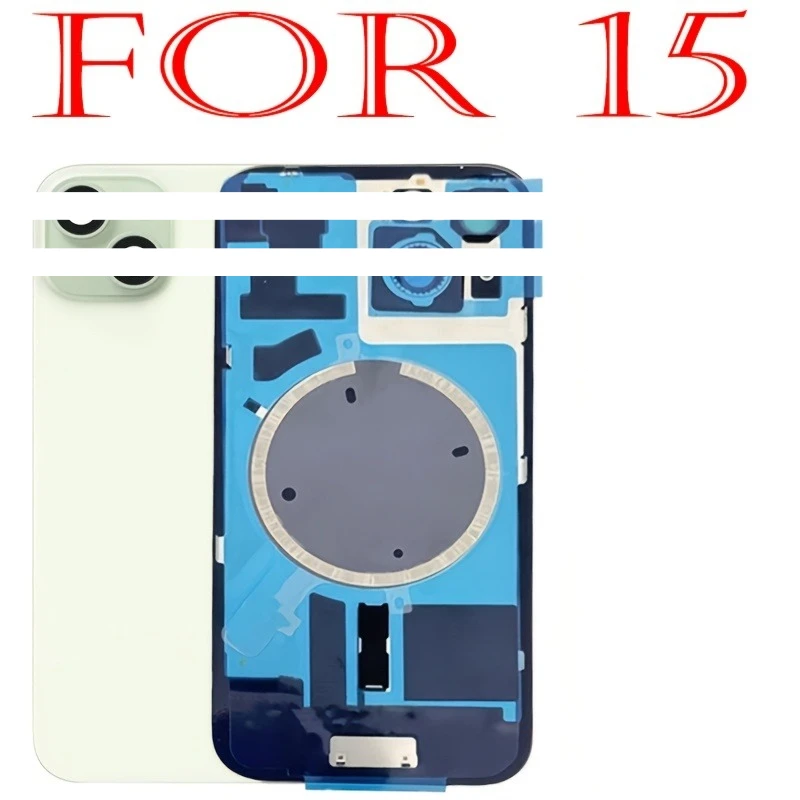 1PCS Battery Back Door Glass Cover Replacement for Iphone 15/15 Plus Back Glass Replacement Part with Magnets, Brackets image 3