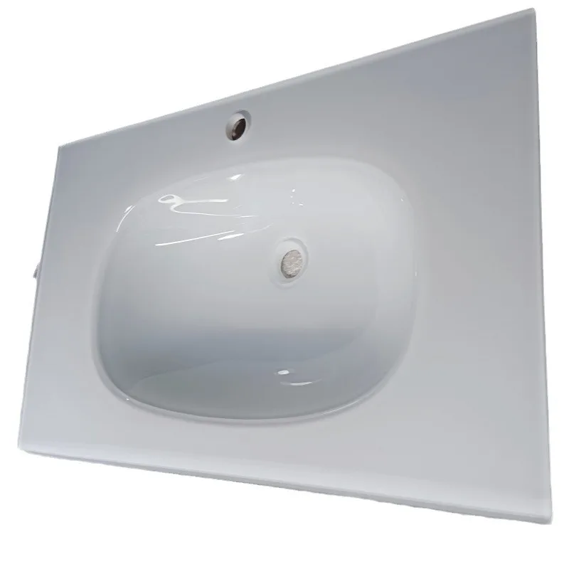 

Tempered glass integrated washbasin, thin edge, household, modern and simple, washbasin