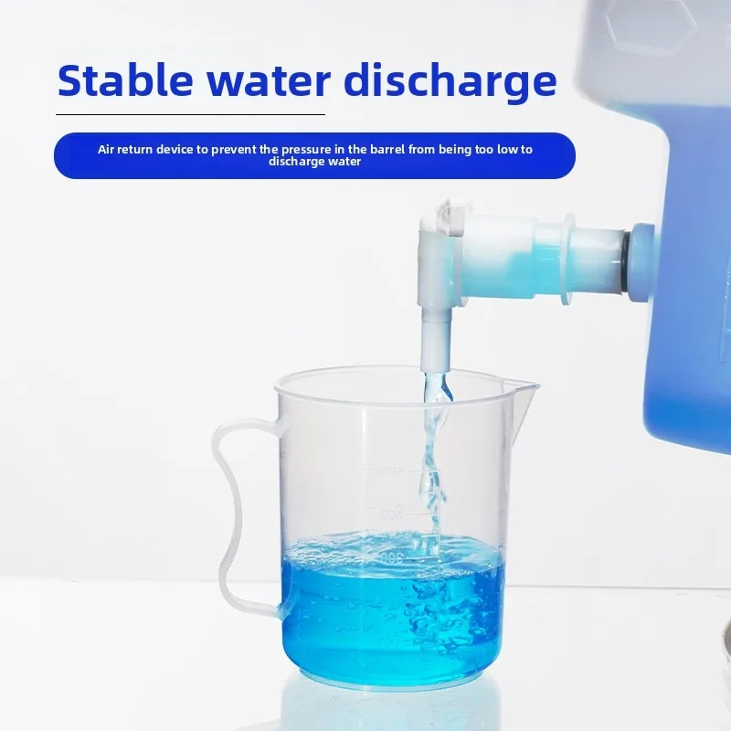 5L 10L 25L HDPE Plastic Water Bottle with Black White Cap Acid Alkali Resistant Lab Distilled Water Container