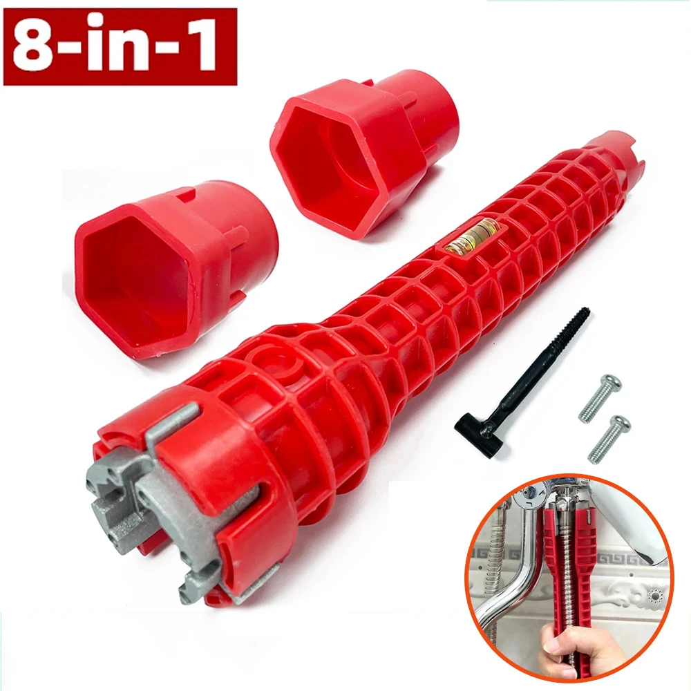 

8 in 1 Sink Faucet Key Repair Tool for Toilet Bathroom Kitchen Faucet Assembly Wrench Plumbing Removal Installation Wrench Set
