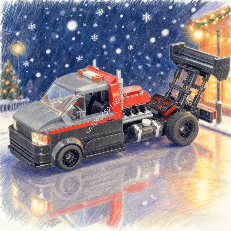 394-teiliger MOC VW Transporter A Team Dragster City Champions Supersportwagen Modellbausatz Architektur-Festival Geschenk Spielzeug