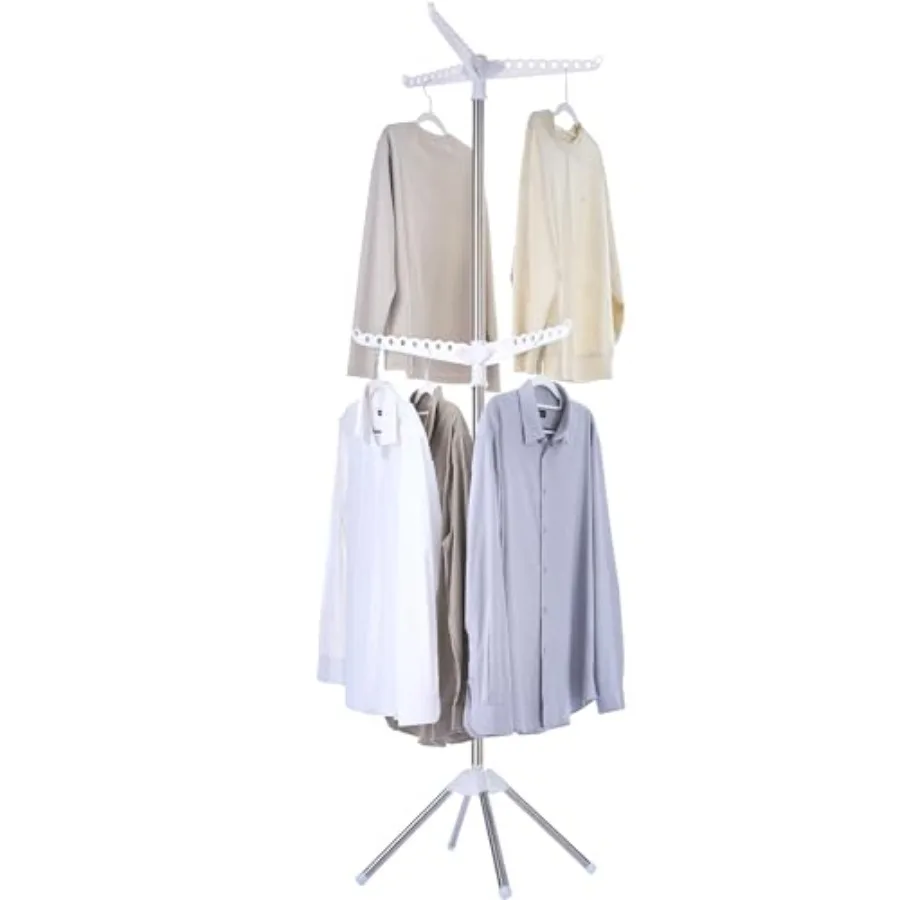 

Clothes Drying Rack Foldable, 74.8 inch 2 Tier Laundry Drying Rack with Rotating Clothes Rail for 54 Pieces of Clothes, Space S