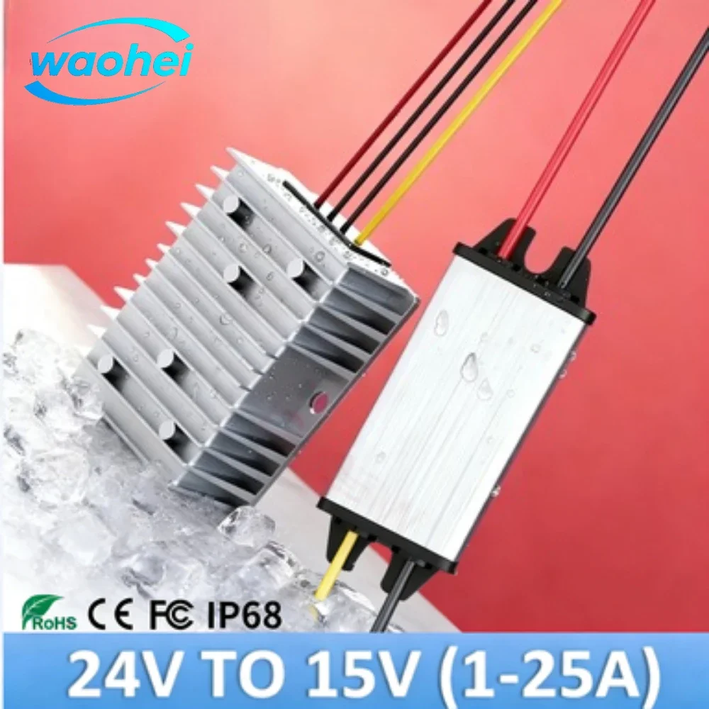 

24v to 15V 1A to 25A DC DC Step Down Buck Voltage Reducer Converter 15v Voltage Regulator Reducer Module Power Supply CE UL