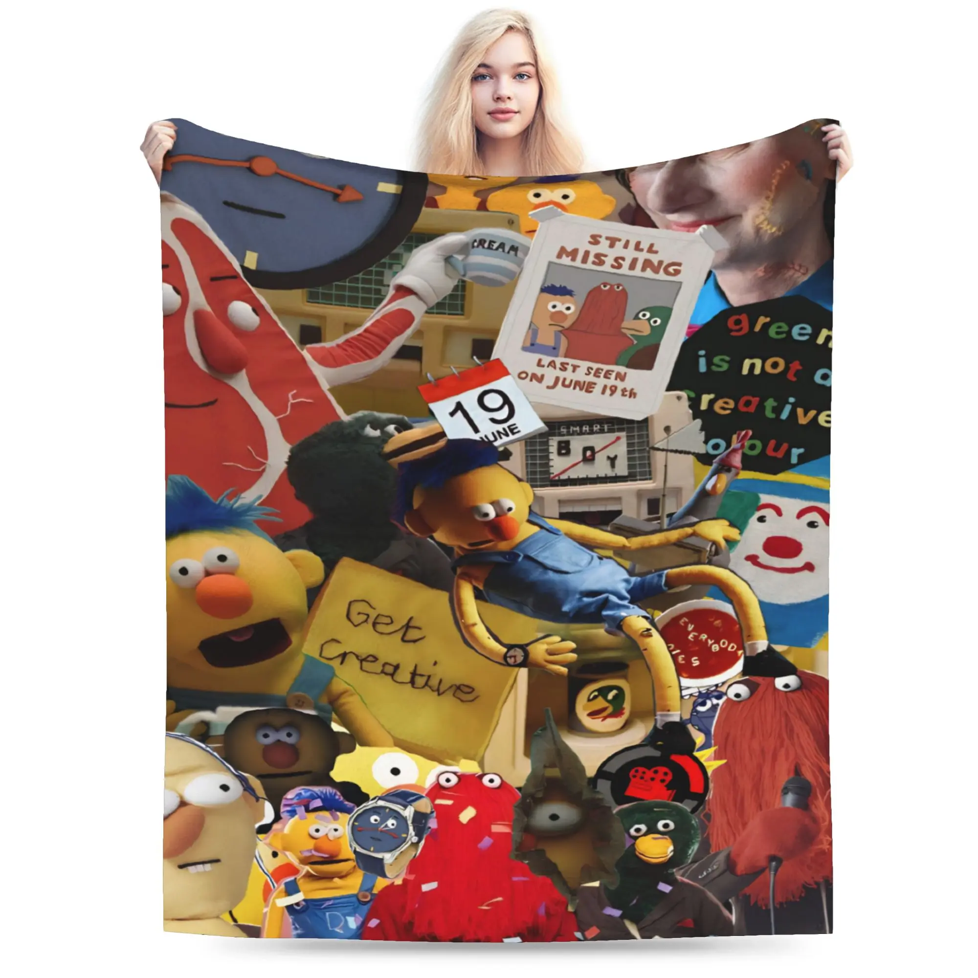 Don't Hug Me I'm Scared Accessories Blanket Ultra-Soft Velvet  Throw Blankets Relax Bedding Throws