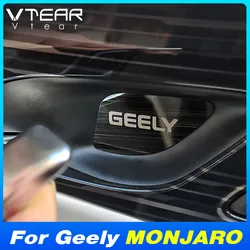 Vtear Stainless Steel Inner Door Bowl Trim Cover Car Interior Decoration Parts Accessories For Geely Monjaro Kx11 Manjaro 2024